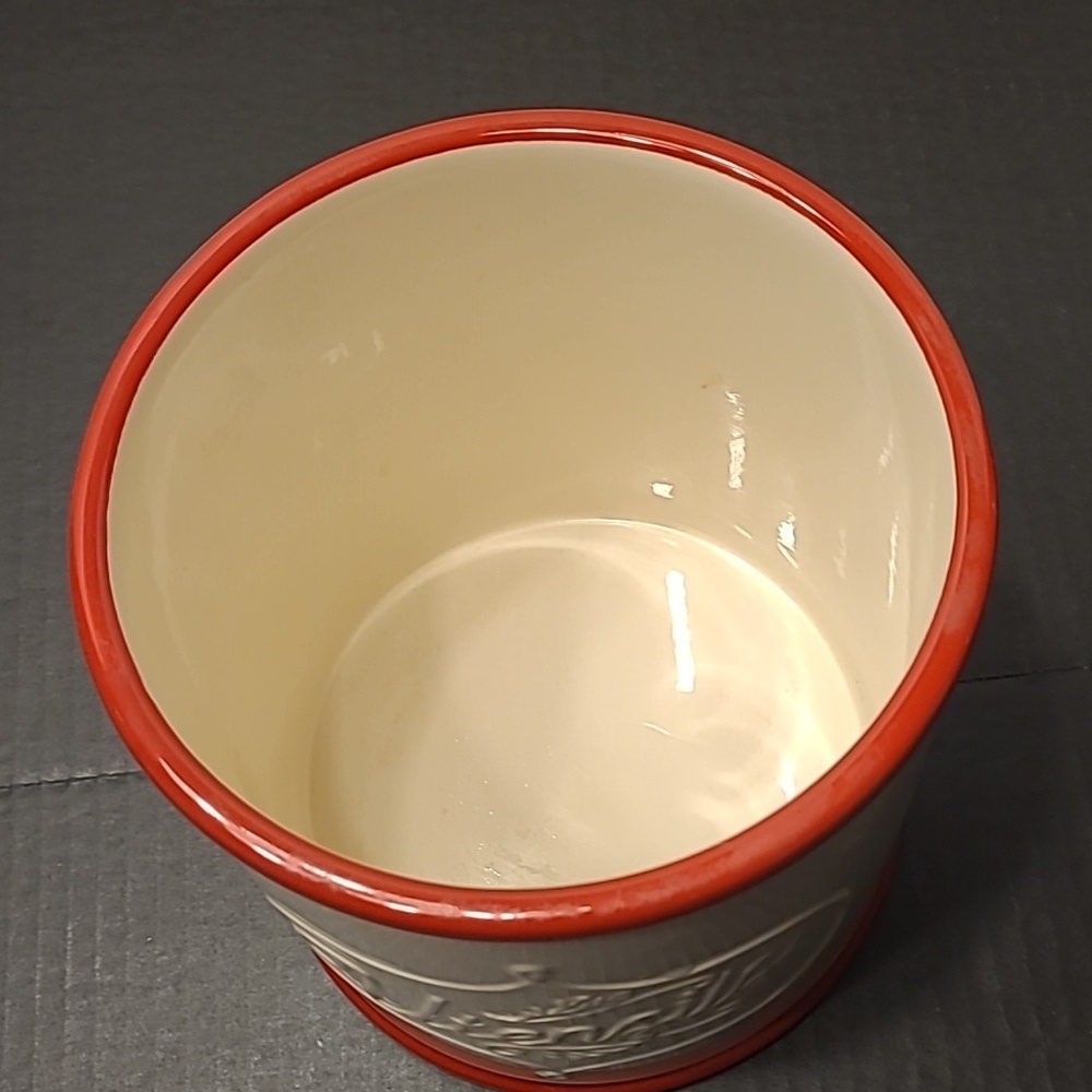 PIONEER WOMEN Cream and Red Utensil Holder - Picture 2 of 6